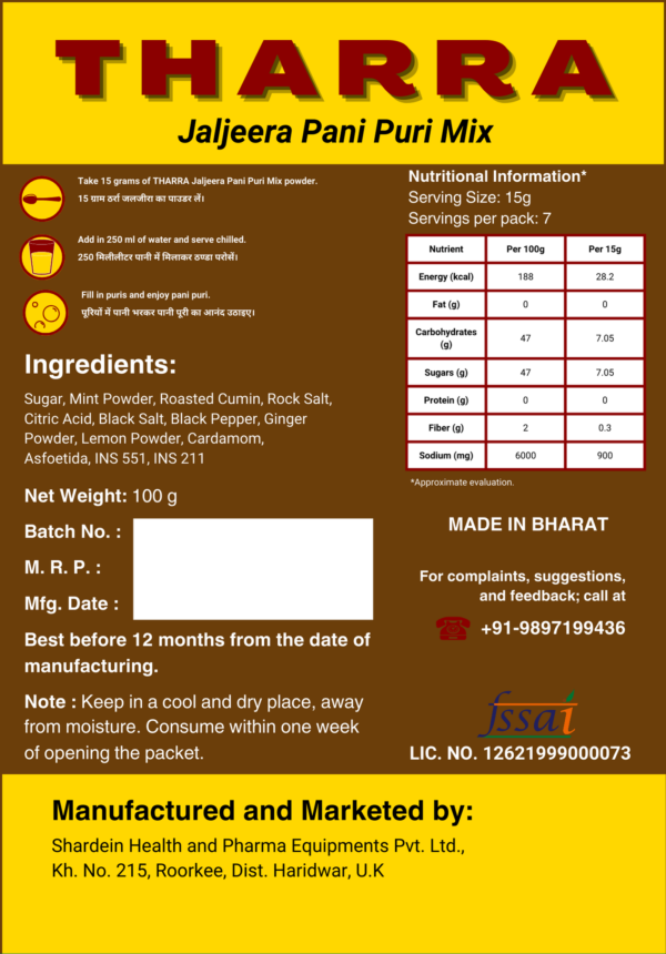 Tharra Jaljeera Pani Puri Mix